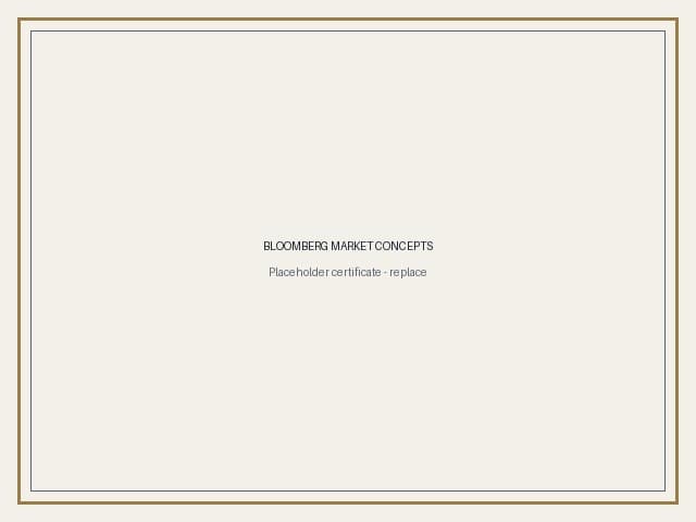 Bloomberg Market Concepts — certificate